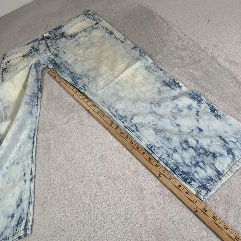 True Religion Geno Jeans Mens 36x31 Blue Acid Wash Straight USA‎ Made Vintage